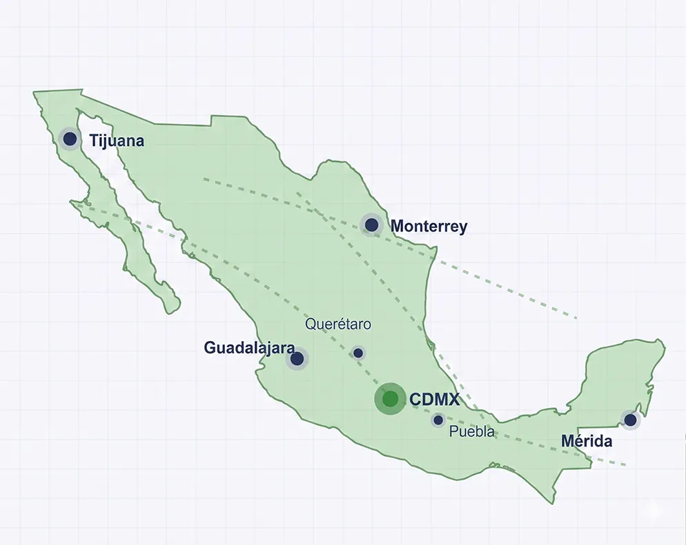 Mapa de cobertura En Ruta en México